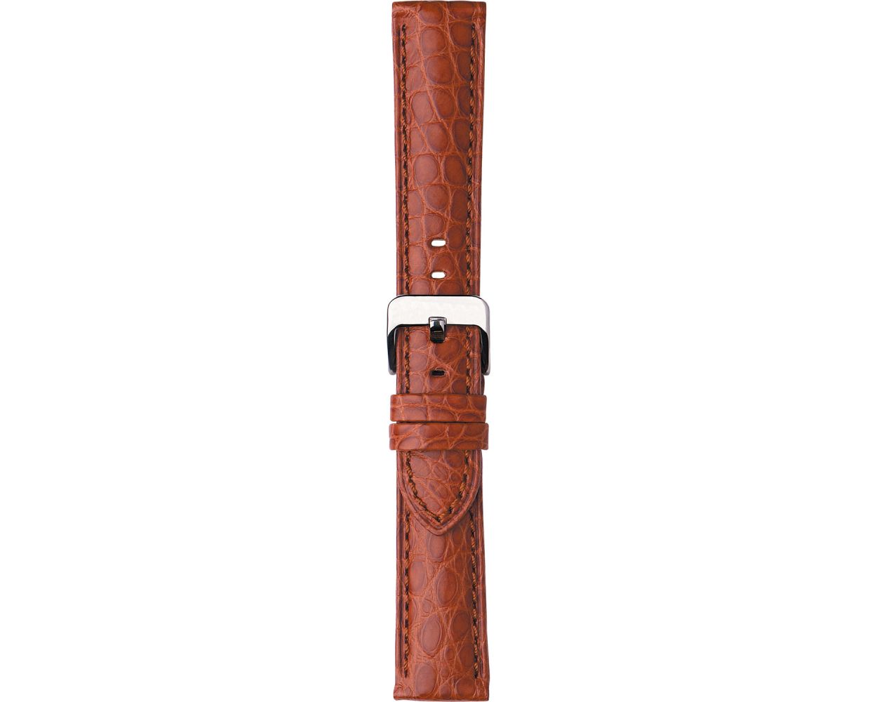 Padded Genuine Alligator Leather Tan Watch Strap Regular 20mm 18mm