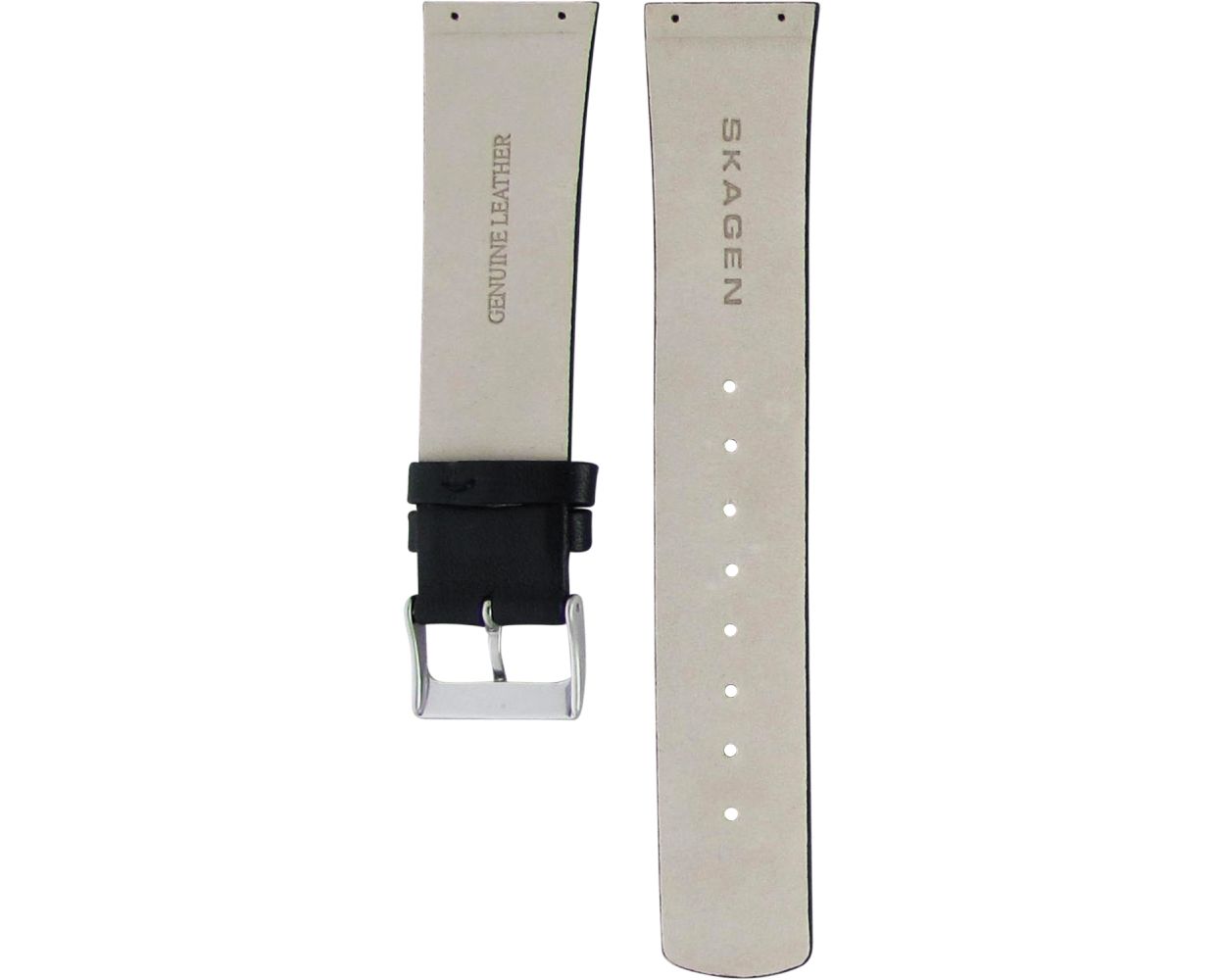 Skagen Screw fitting Leather Black Original Watch Strap SKW6024