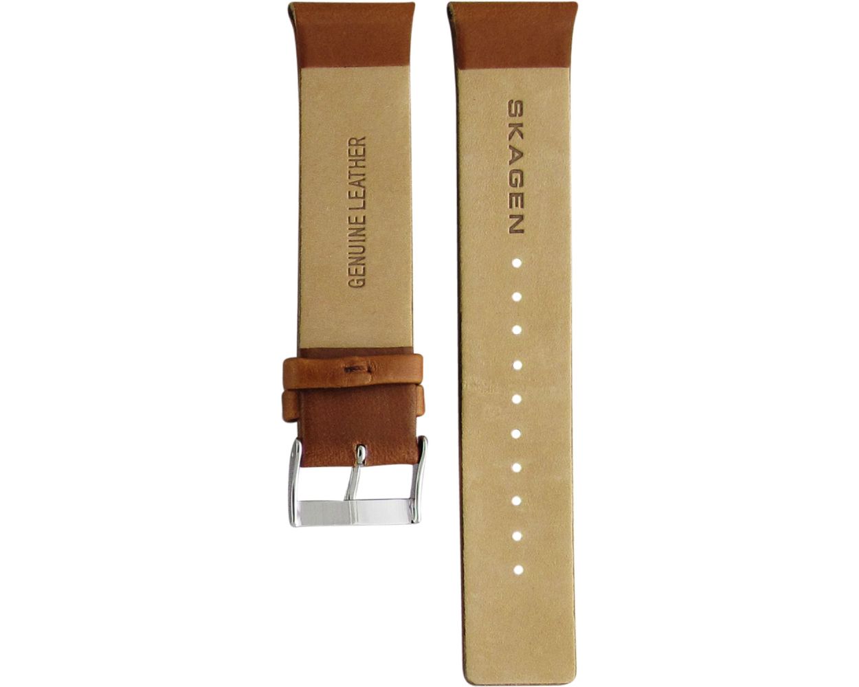 Skagen Pin Fitting Leather Tan Original Watch Strap SKW6086