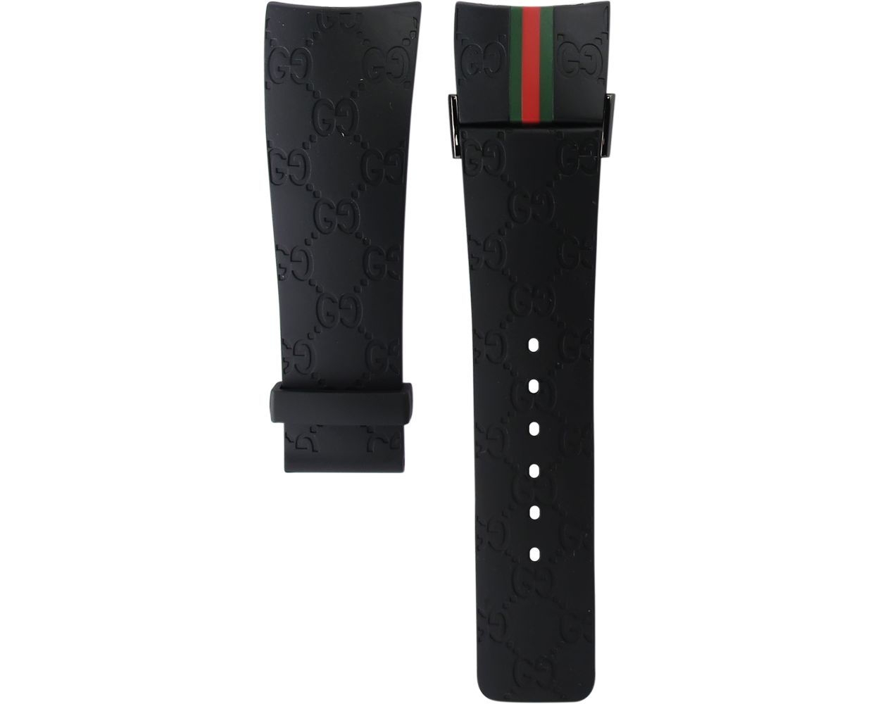 Gucci Extra Large Rubber Black Watch Strap 114, 114-2 YDA16215