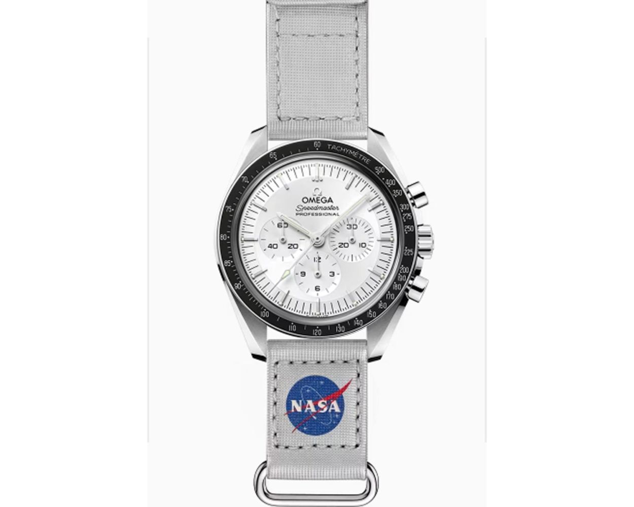 Omega White Nasa Watch Omega Moonwatch Nasa Velcro Strap OMEGA