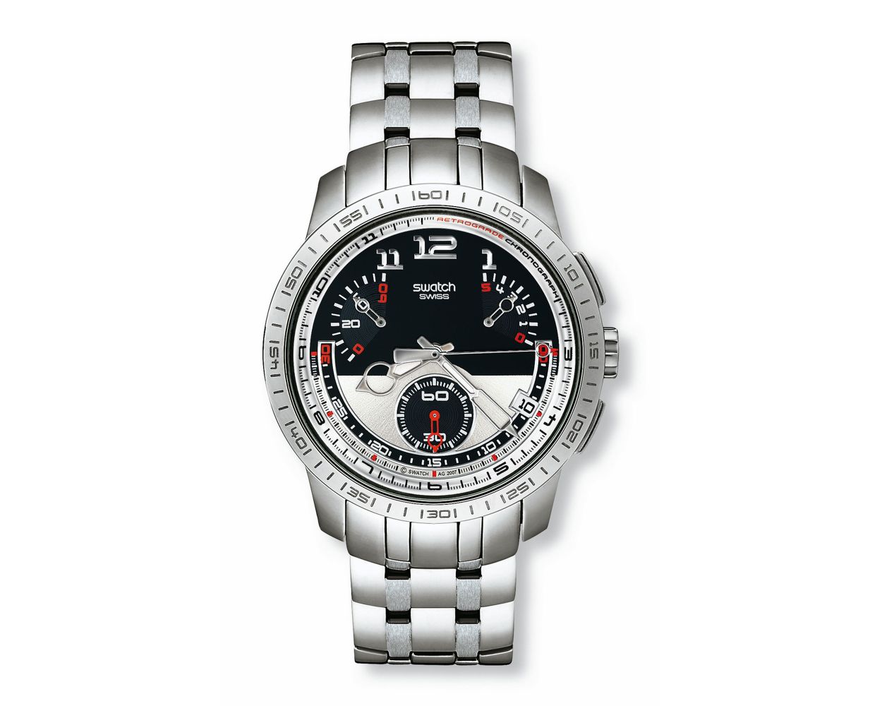 Swatch Retrograde Fool Fly Watch YRS406G