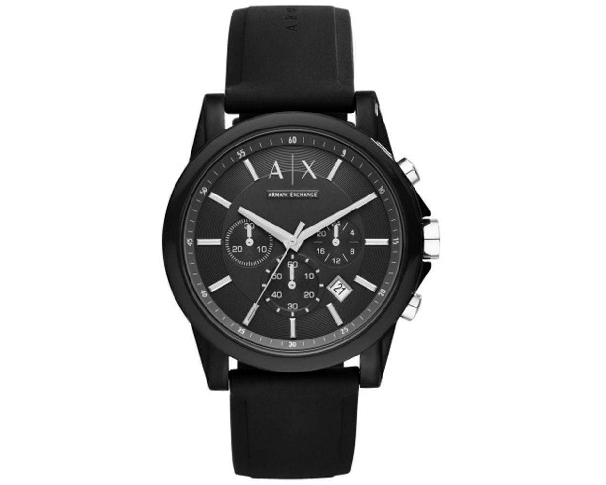 Armani Exchange Rubber Black Original Watch Strap SAX1326