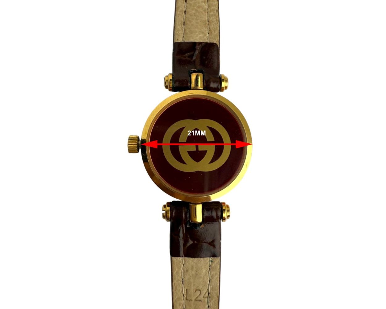 Gucci Compatible Leather Black Watch Strap 2000L