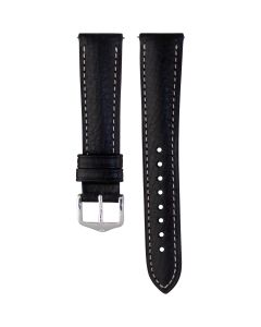 Hirsch Boston Leather Black Original Watch Strap 01302150-2-18
