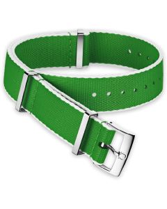 Omega Nato White-Bordered Synthetic Green Original Watch Strap 20mm 031CWZ010714