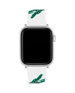 Lacoste Crocodile Print 42/44mm Apple Compatible Silicone White Original Watch Strap 2050016
