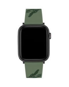 Lacoste Crocodile Print 42/44mm Apple Compatible Silicone Green Original Watch Strap 2050018