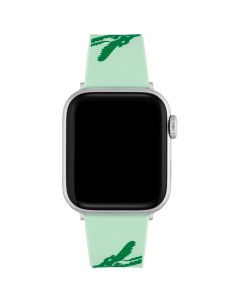 Lacoste Crocodile Print 38/42mm Apple Compatible Silicone Green Original Watch Strap 2050019