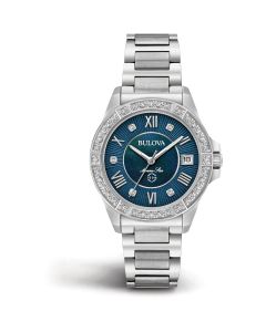 Bulova Marine Star Diamond Ladies Watch 96R215