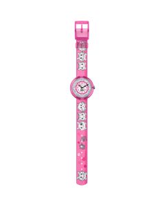 Flik Flak Cuty Cats In Pink Kids Fabric Watch FBNP014