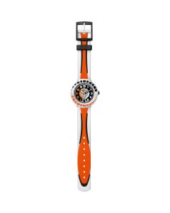 Flik Flak All Round Orange & Black Kids Rubber Watch FCSP008