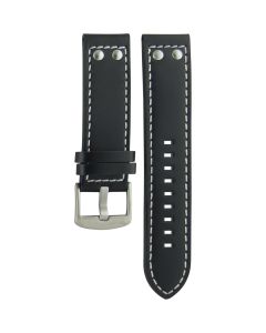 Aviator Leather Black Original Watch Strap SAVW79215-black