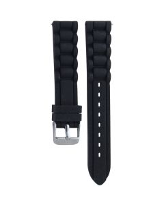 Aviator Rubber Black Original Watch Strap SAVX1897L1-black-silver