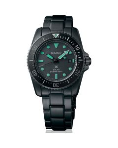 Seiko Prospex Black Series Solar Diver’s 1965 Re-Interpretation Night Vision Bracelet Watch SNE587P1