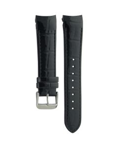 Aviator Leather Black Original Watch Strap 22mm Curve Fitting