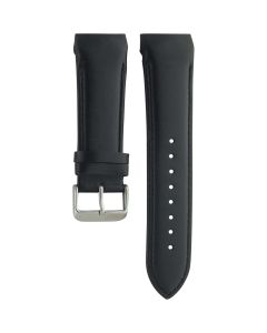Aviator Leather Black Original Watch Strap 24mm curve fitting