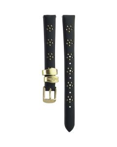 Cath Kidston Leather Black-Gold Original Watch Strap 12/10mm
