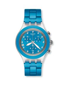 Swatch Diaphane Chrono Full Blooded Cyan Unisex Watch SVCK4053AG