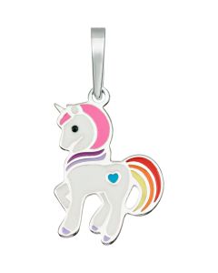 Sterling Silver Coloured Unicorn Kids Pendant