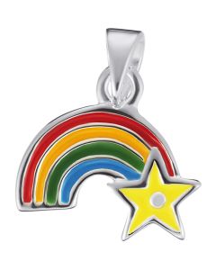 Sterling Silver Rainbow Star Kids Pendant