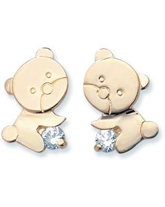 9CT Gold Bear Kids Earrings