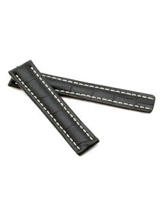 Breitling Compatible Leather Deployant Watch Strap