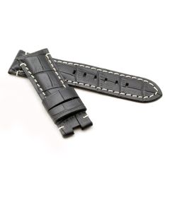 Panerai Compatible Alligator Style Leather Strap for Deployant Buckle