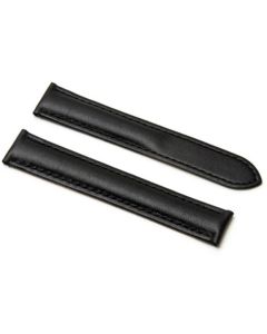 Cartier Compatible 17/16mm Replacement Black Leather Strap for Deployment Buckle